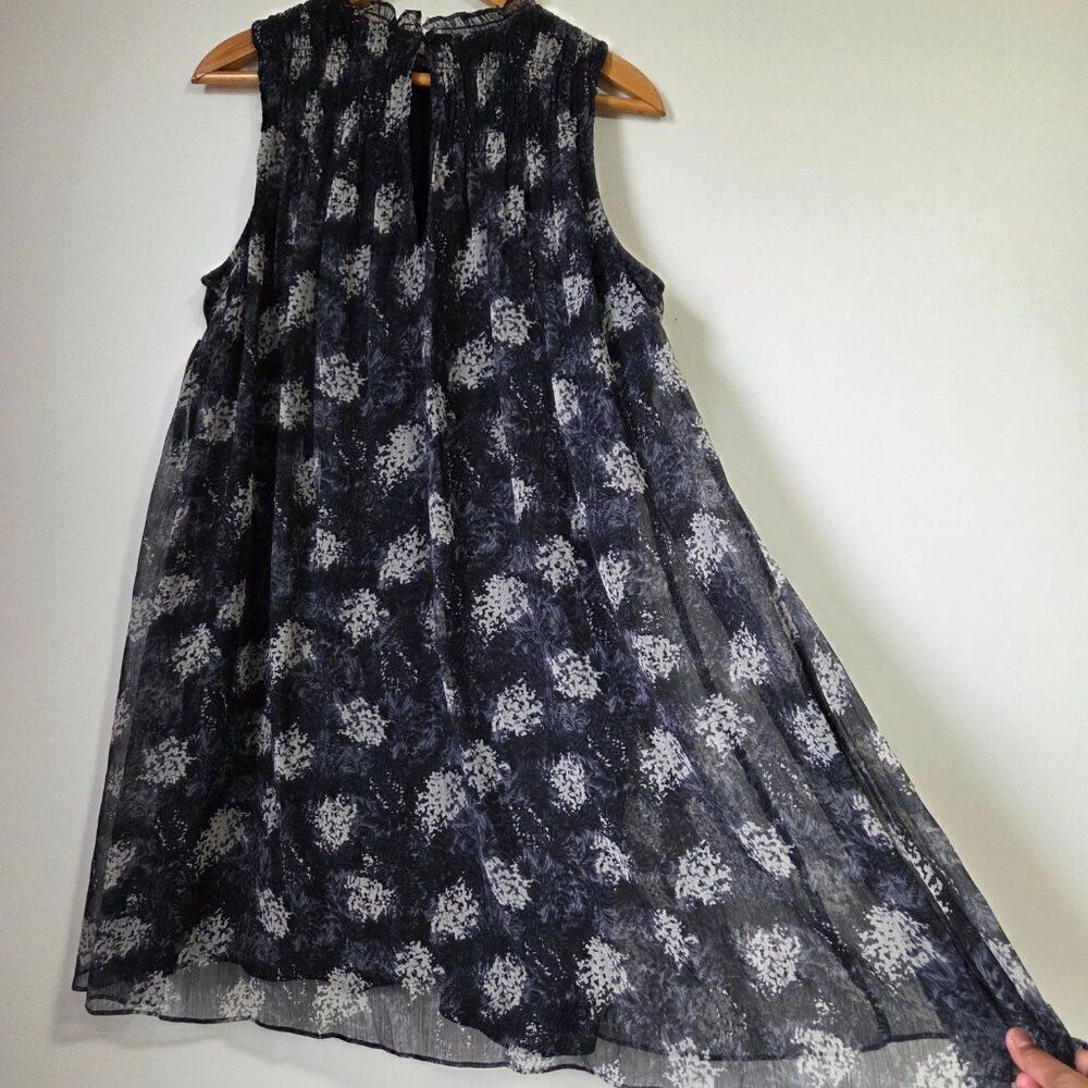 NWT JOIE BALTIC PRINT MOCK NECK SMOCKED RUFFLED/PLEATED MINI DRESS SIZE M - Picture 4 of 16